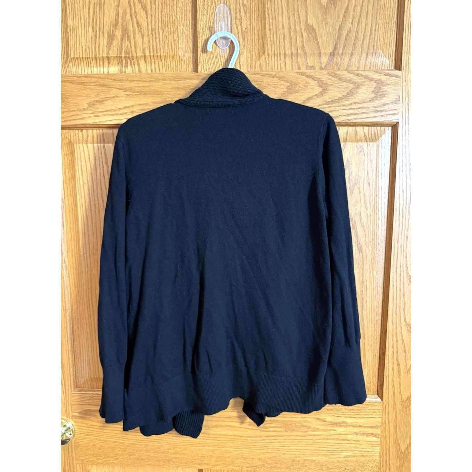 Vintage White Stag Womens Sweater Size L Black Open Cardigan Minimal Basic Dark Academia Poetry Size L / US 10 / IT 46 - 2 Thumbnail