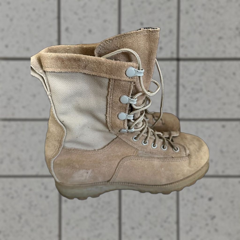Vintage VINTAGE McRae Army Beige Combat Boots Men 5R Suede/Cordura Lace Up Shoes Size US 5 / EU 37 - 1 Thumbnail