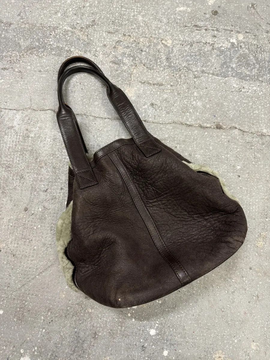 Jean Paul Gaultier × Vintage 1990s Jean Paul Gaultier Brown Leather Shearling Bag Size ONE SIZE - 3 Thumbnail