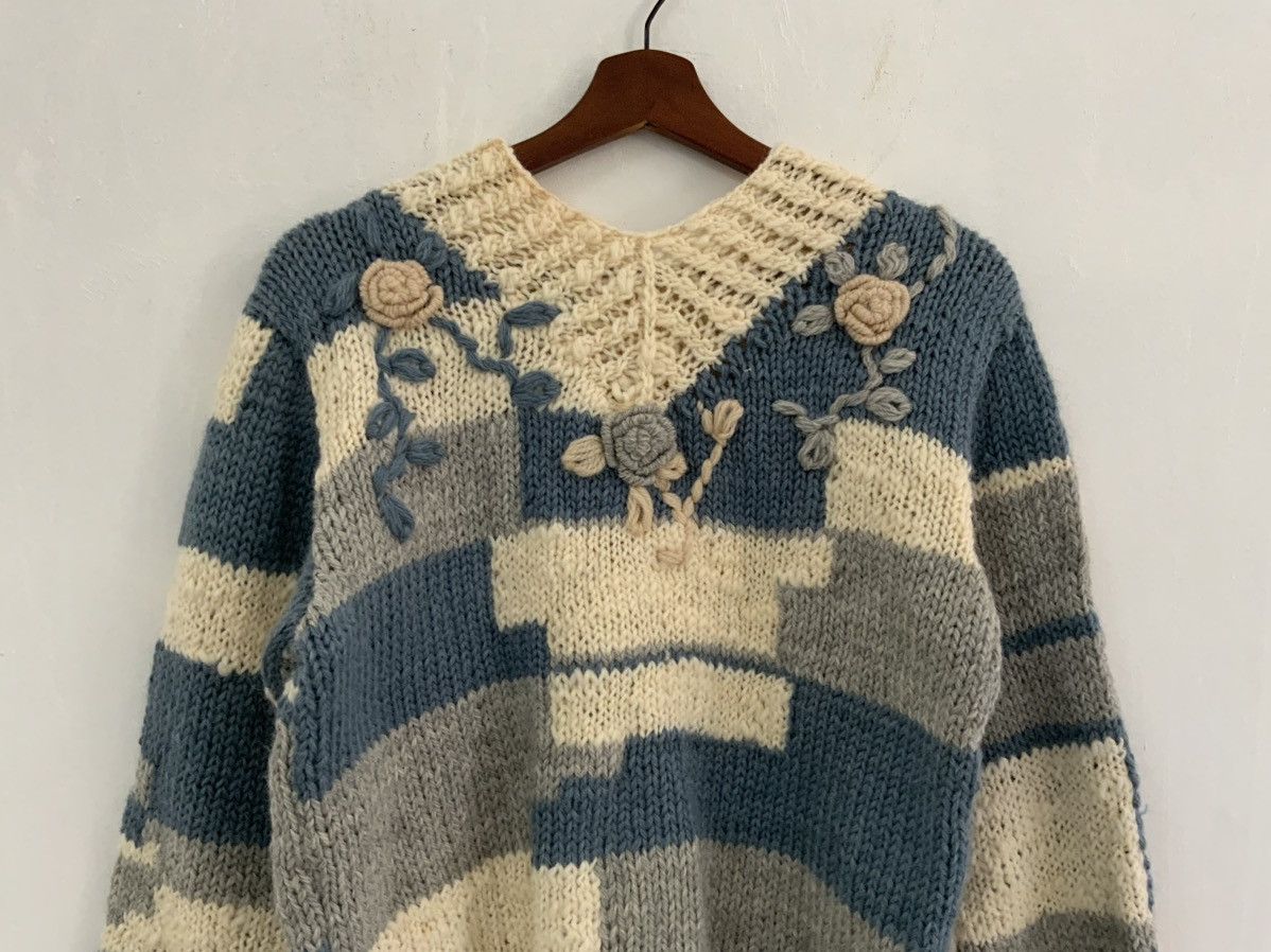 Handmade Cross Stich Flower Handmade Knitwear Size US M / EU 48-50 / 2 - 5 Thumbnail