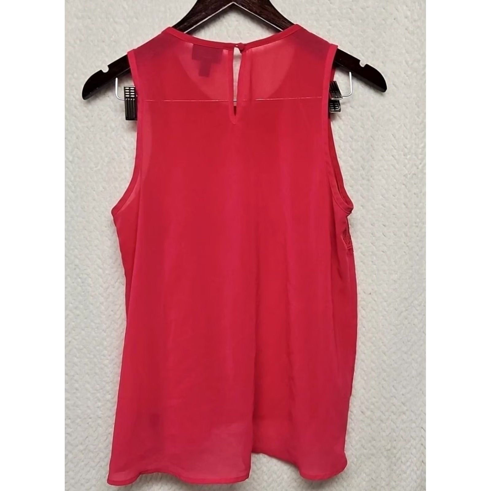Nicole Miller Nicole Miller Blouse Shirt Women M Pink Lace Chiffon Sleeveless High Crew Camisole Feminine FlowY Body Size M / US 6-8 / IT 42-44 - 6 Thumbnail