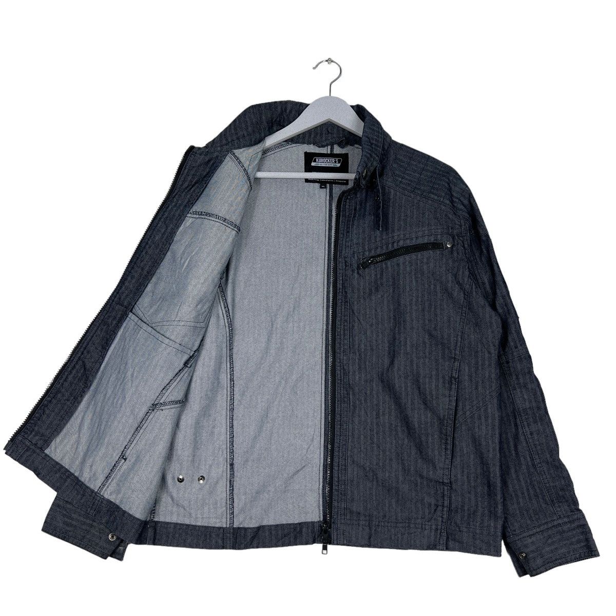 Japanese Brand 🔥 KUROCKERS STRIPE WORKER MODERN JACKET Size US L / EU 52-54 / 3 - 10 Thumbnail