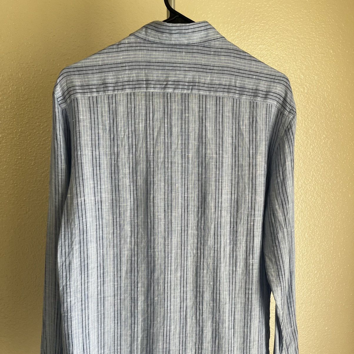 Emporio Armani EMPORIO ARMANI 100% Linen Striped Shirt Blue Size S Size US S / EU 44-46 / 1 - 7 Thumbnail