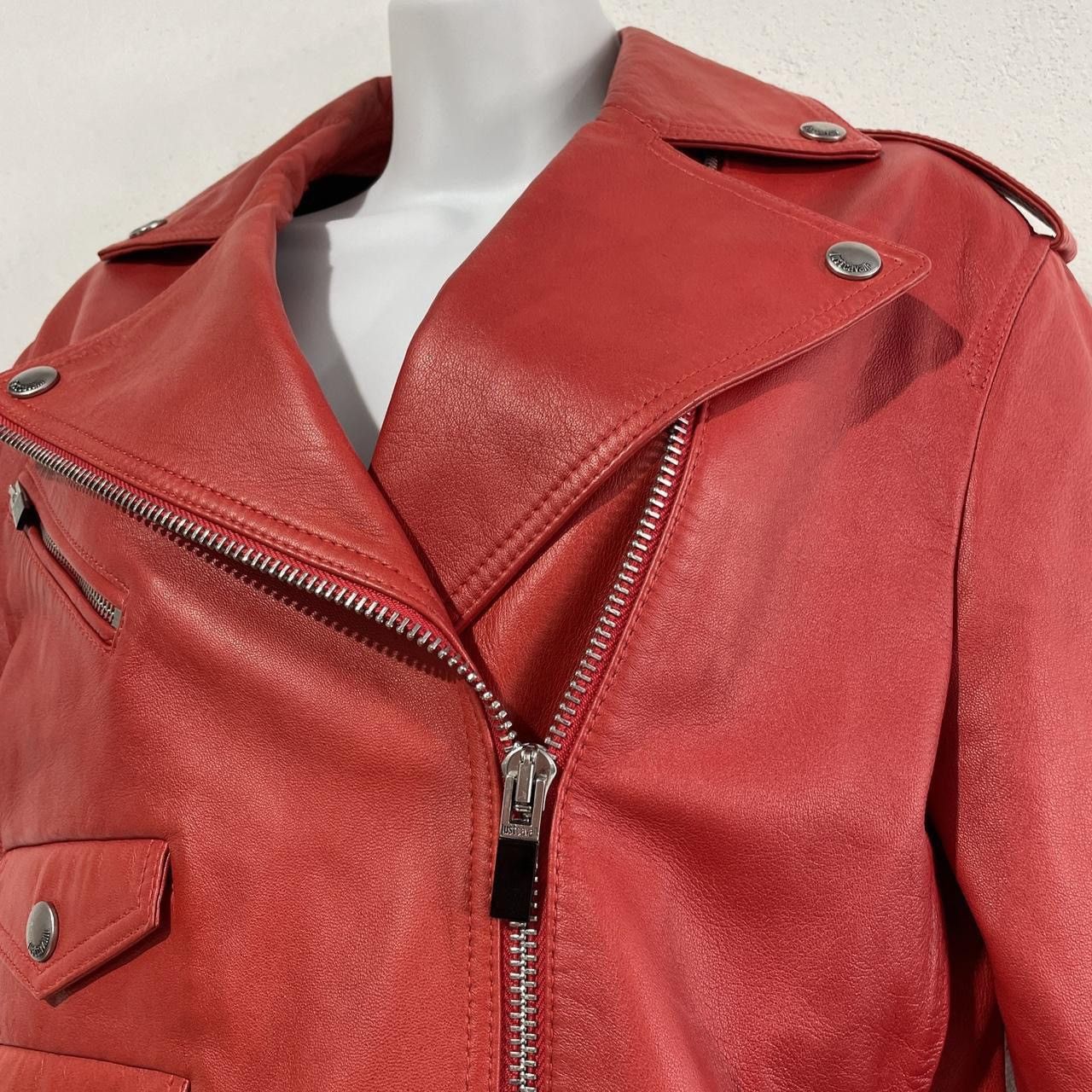 Just Cavalli JUST CAVALLI genuine leather red motorcycle jacket Size M / US 6-8 / IT 42-44 - 3 Thumbnail