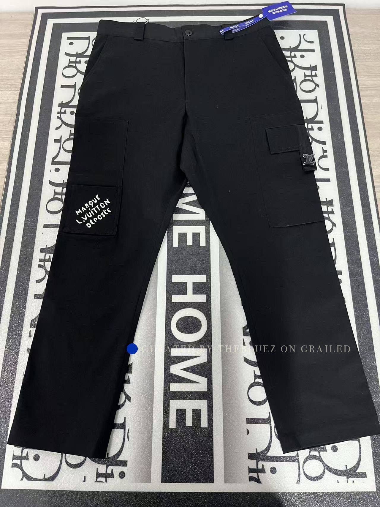 Louis Vuitton Black Cargo Pants with Logo Embroidery Size US 34 / EU 50 - 1 Thumbnail