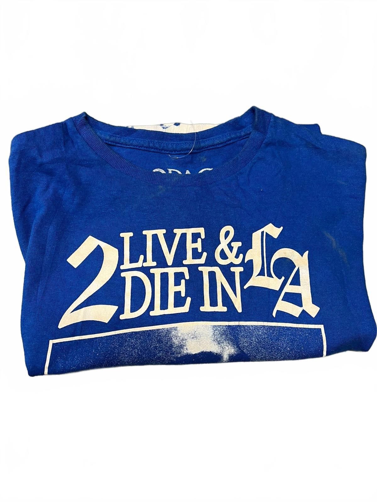 Designer 2Pac '2 Live & Die in L.A.' Graphic Tee - Blue Size US M / EU 48-50 / 2 - 3 Thumbnail