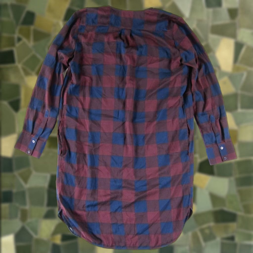 Ann Taylor Ann Taylor Dress Plaid Shift Tunic Long Sleeve V-Neck Pocket Midi Medium Women Red BlueprintStyle? Size M / US 6-8 / IT 42-44 - 1 Thumbnail