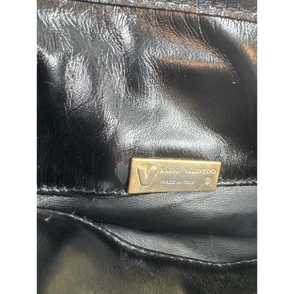 Valentino Vintage Mario Valentino Black Embossed Leather Clutch Size ONE SIZE - 9 Thumbnail