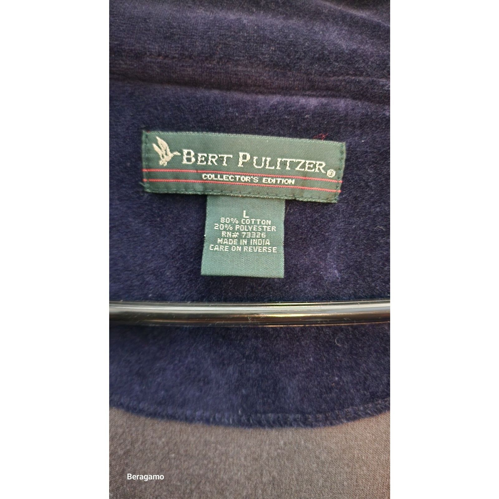 Other Bert Pulitzer Collectors Edition velvet Track Jacket Size L Size US L / EU 52-54 / 3 - 7 Thumbnail