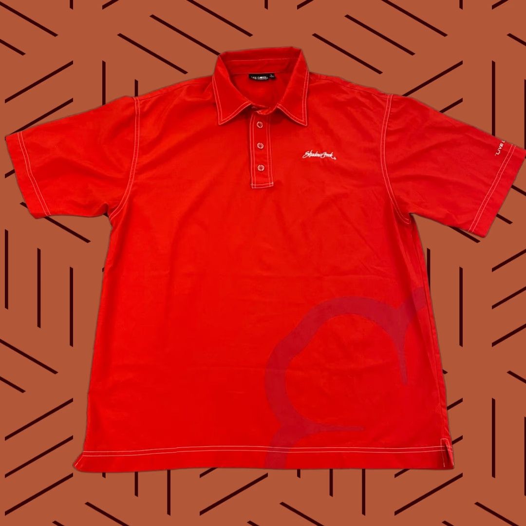 Vintage Shadow Creek Golf Course Polo Mens Large Red Black Clover Live Lucky Golf Shirt Size US L / EU 52-54 / 3 - 1 Thumbnail