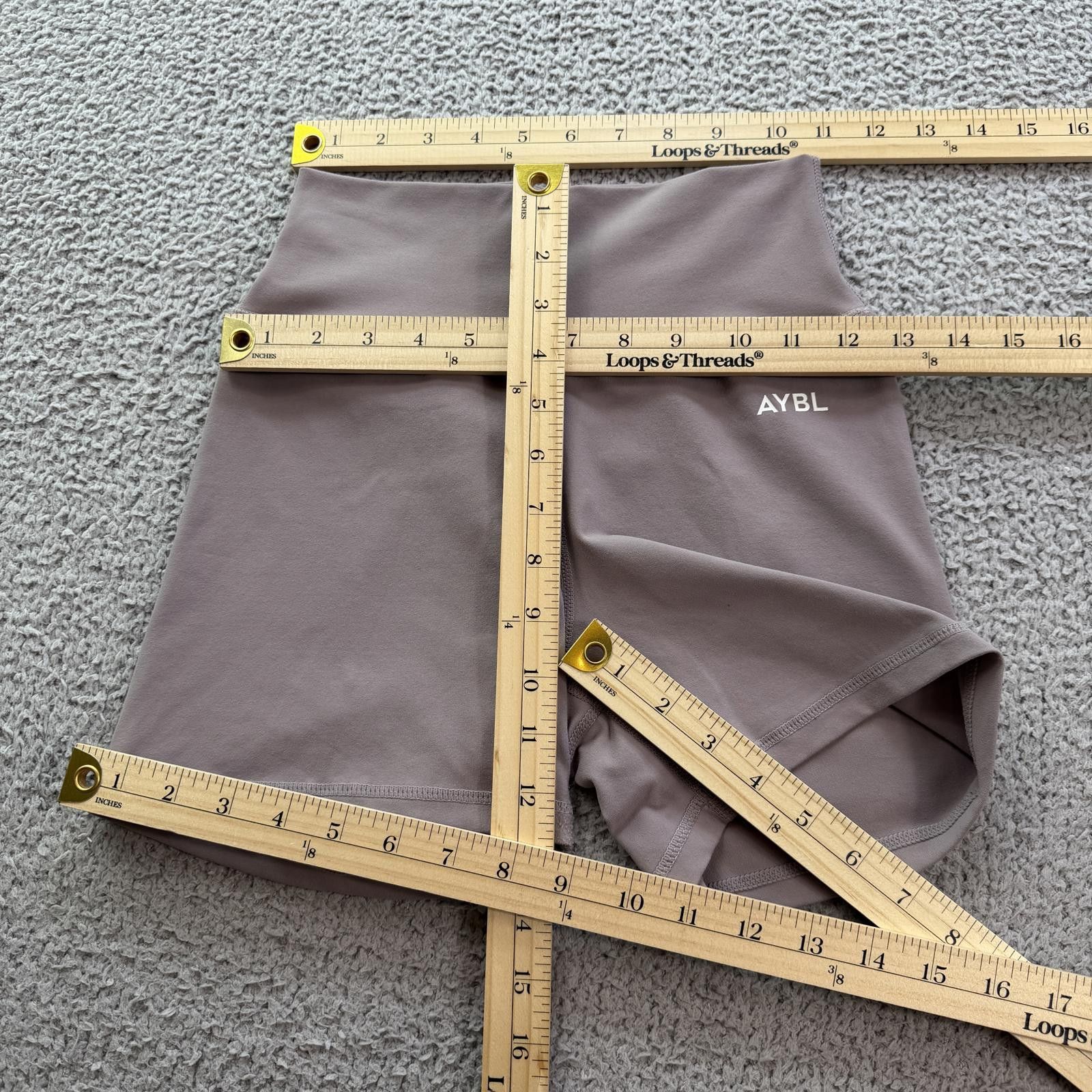 Virgil Abloh AYBL Taupe High Waisted Biker Shorts Womens S Gym Activewear Size 28" / US 6 / IT 42 - 3 Thumbnail