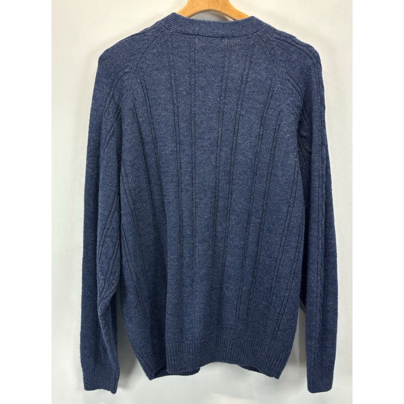 X-LARGE VINTAGE TownCraft Cardigan Sweater XL Mens Blue Cable Knit Fisherman Grunge Size US XL / EU 56 / 4 - 4 Thumbnail