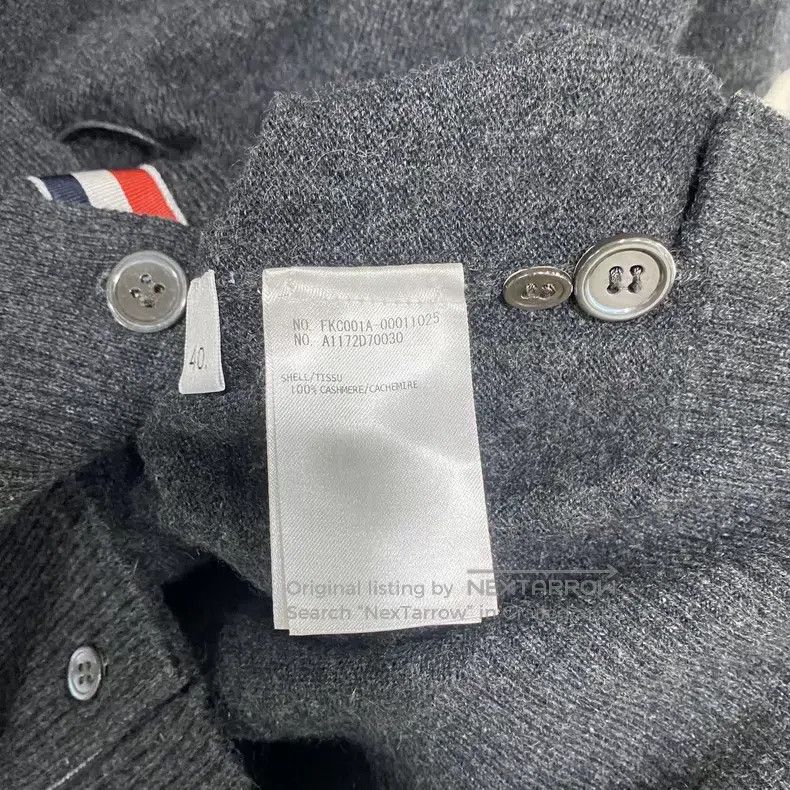 Thom Browne Thom Browne Dark Gray Cashmere Cardigan Size US XXS / EU 40 - 6 Thumbnail