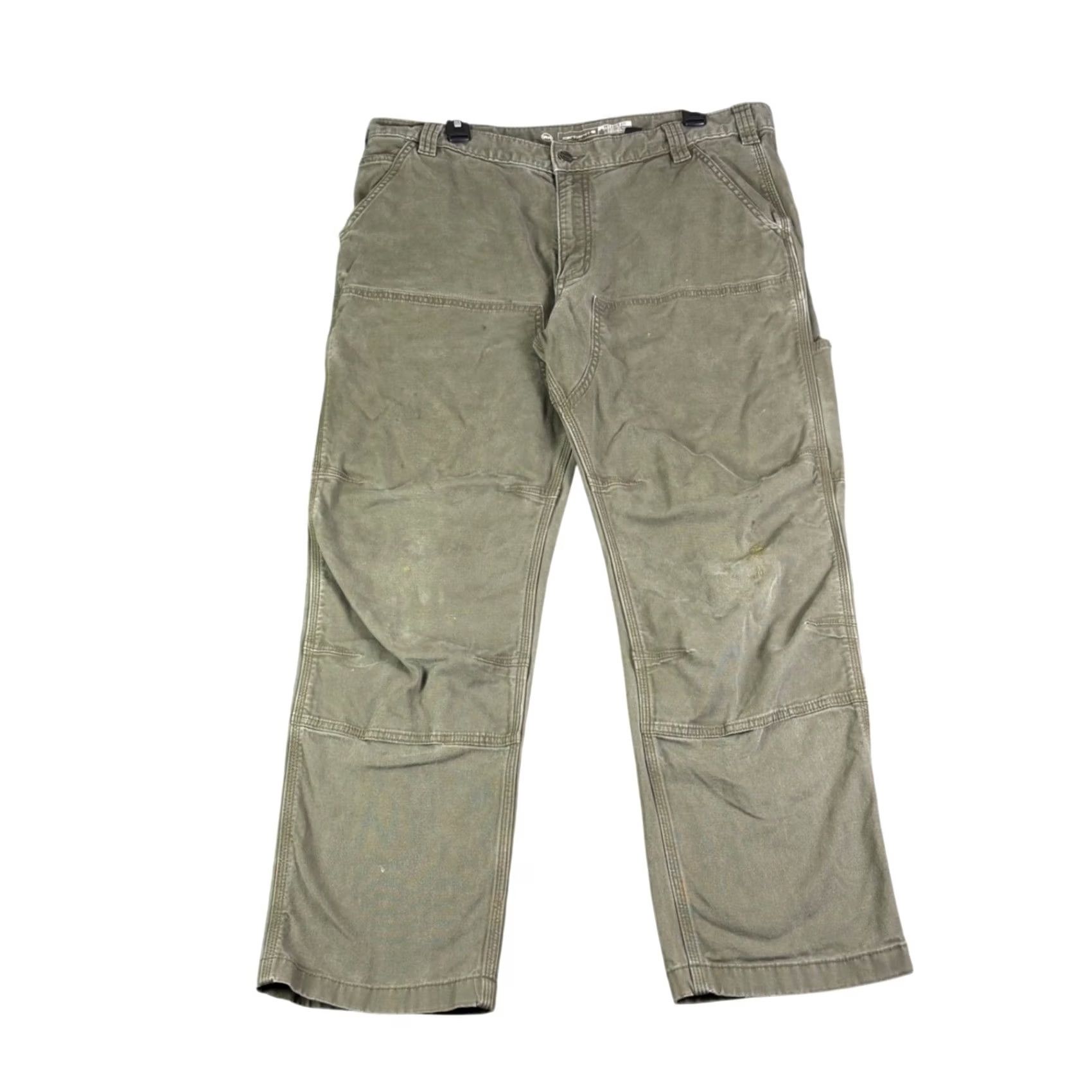 Carhartt Carhartt Mens Relaxed Fit Double Front Work Pants Olive Green 38x30 Carpenter Size US 38 / EU 54 - 2 Thumbnail
