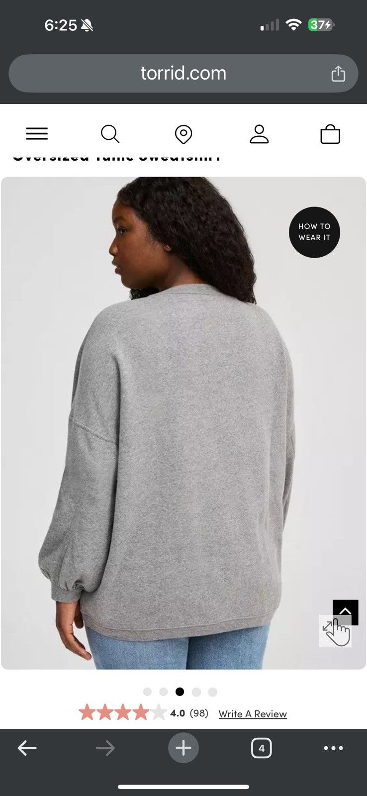 Torrid Oversized Tunic Sweatshirt Size 4XL / US 24-26 - 5 Thumbnail