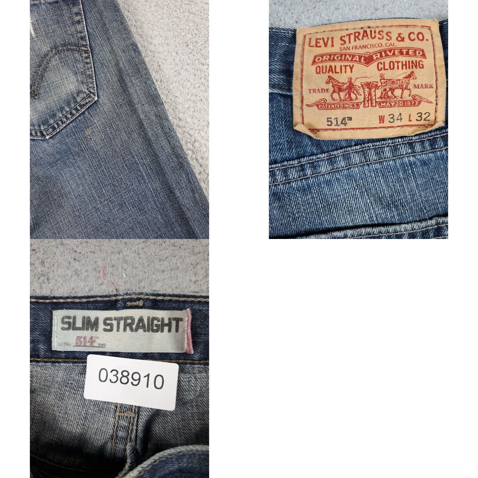 Levi's Levis Mens 514 Blue Straight Leg Jeans Size 34x32 Extra Large Denim Pants Size US 34 / EU 50 - 8 Thumbnail