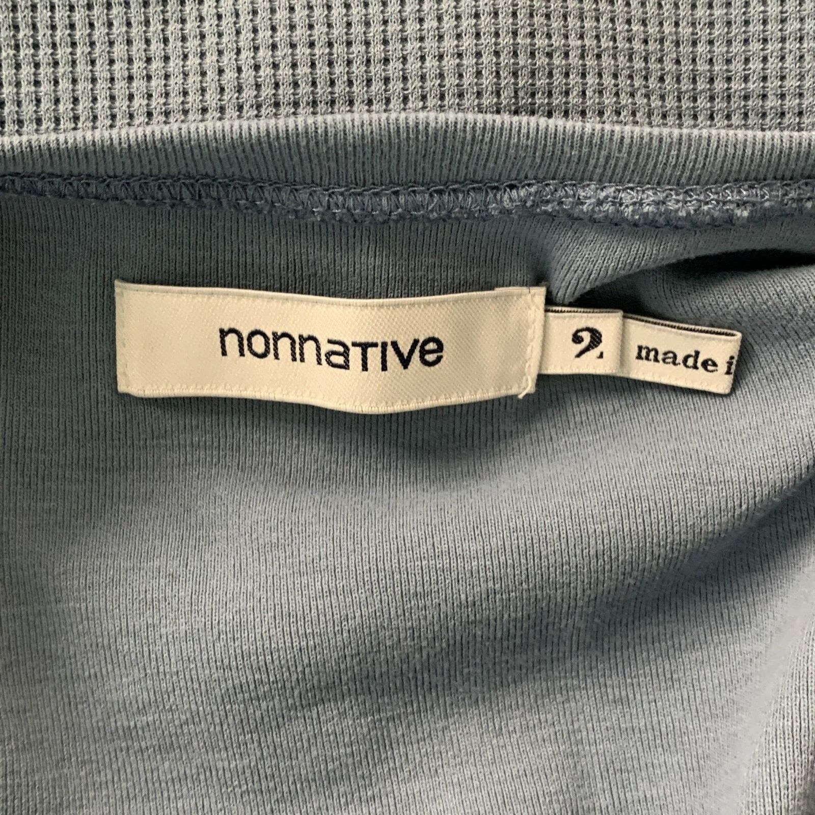 Nonnative NONNATIVE Light Blue Waffle Knit Polyester Henley Pullover Size US M / EU 48-50 / 2 - 4 Thumbnail
