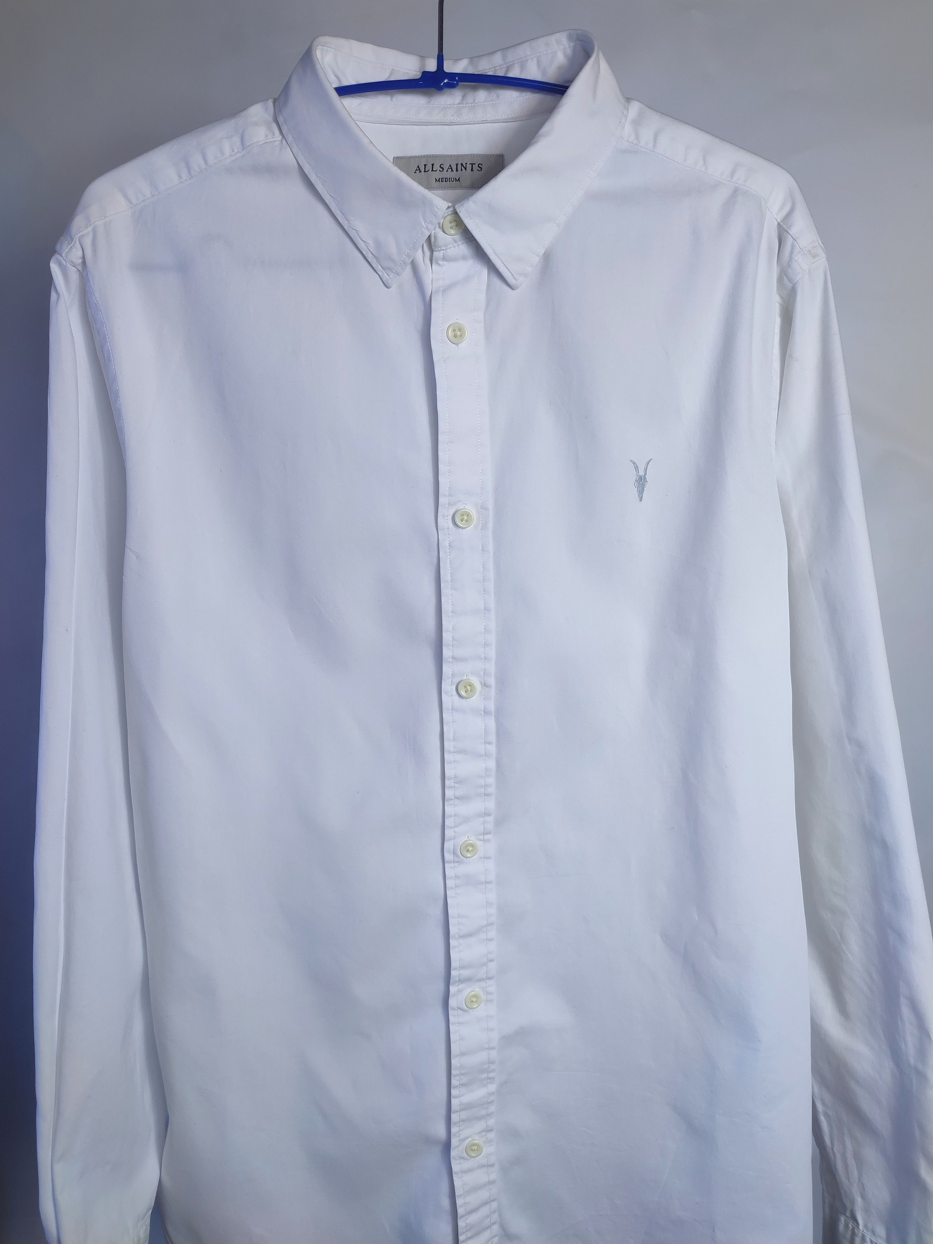 Allsaints AllSaints Redondo Oxford White Button Up Shirt M Size US M / EU 48-50 / 2 - 1 Thumbnail