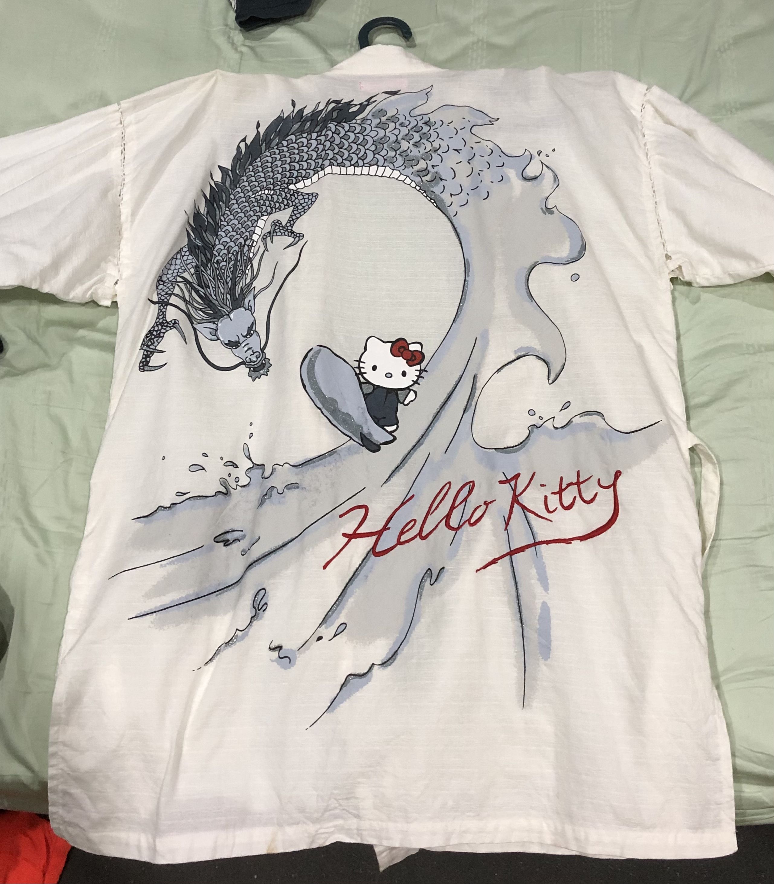 Japanese Brand Vintage Hello Kitty Surfing With Dragon Kimono Size US L / EU 52-54 / 3 - 9 Thumbnail