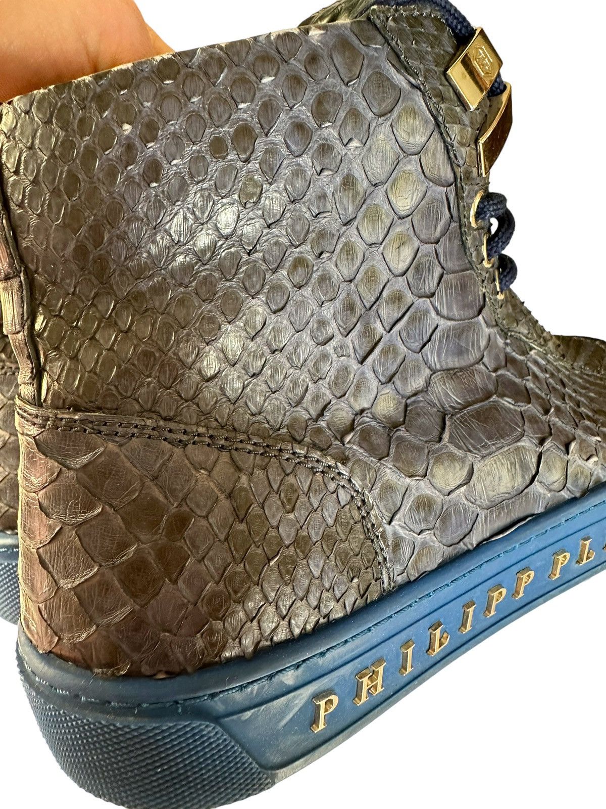 Philipp Plein Sz41 $3000 Python Snake Skin Hight Top Size US 8 / EU 41 - 10 Thumbnail