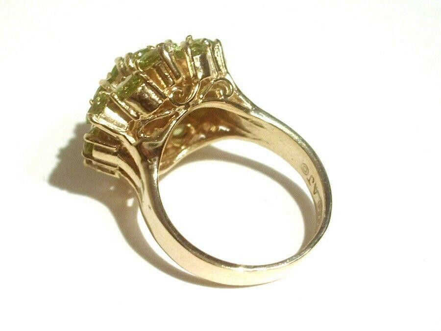 Designer Cluster Sterling Silver and 18 kt Gold Vermeil Cocktail Ring Size ONE SIZE - 3 Thumbnail