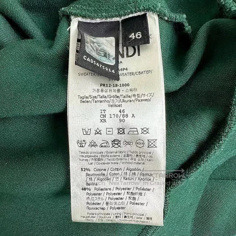 Fendi Fendi Logo Printed Long Sleeve Hooded Sweatshirt - Green Size US S / EU 44-46 / 1 - 4 Thumbnail