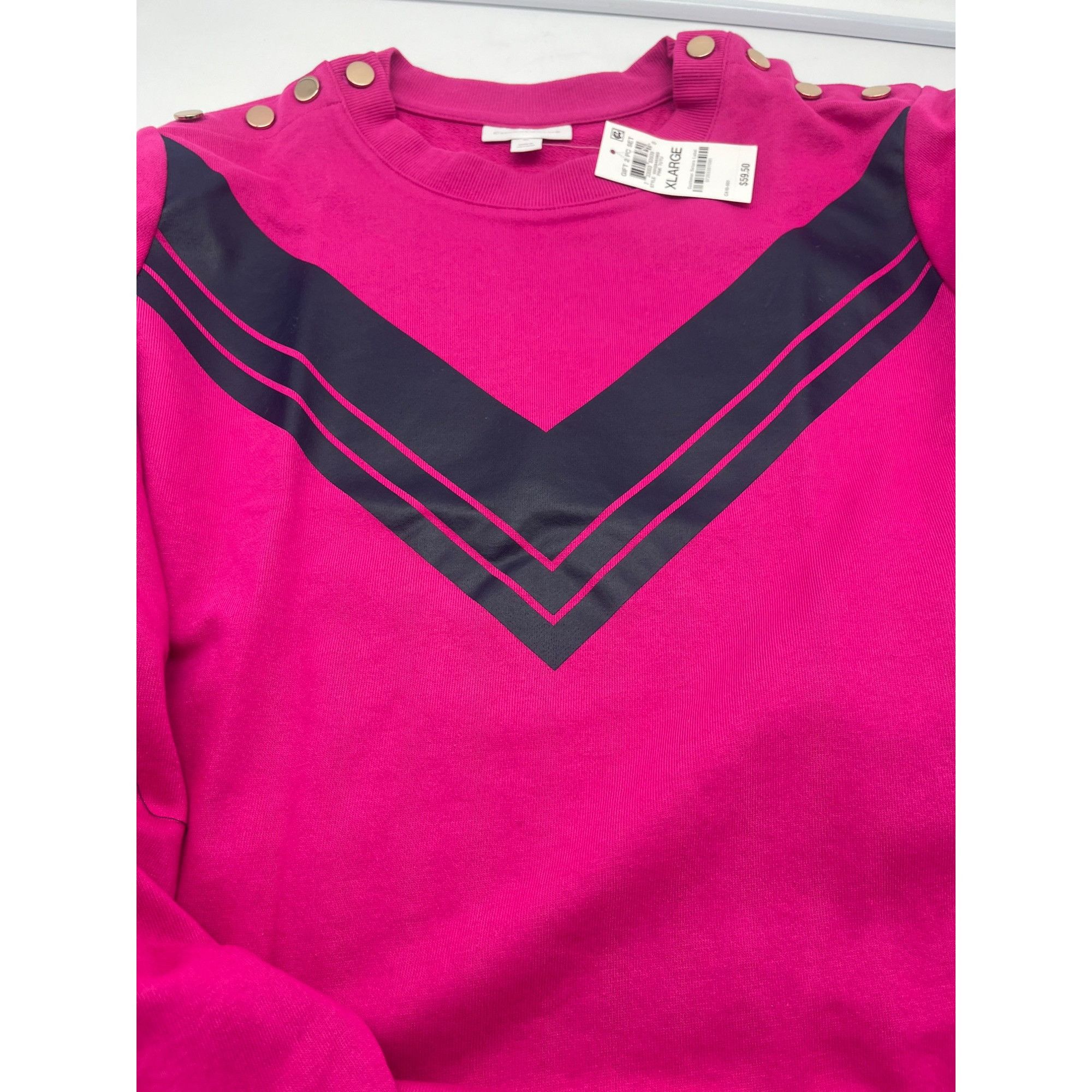 Other Charter Club Chevron Button-Shoulder Top, Pink Tutu, XL Size XL / US 12-14 / IT 48-50 - 9 Thumbnail