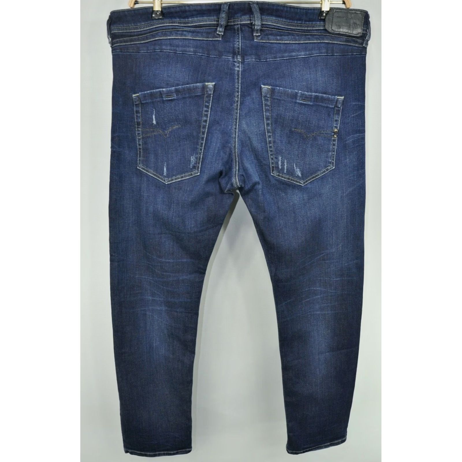 Diesel DIESEL Belther-R R844T_Stretch Regular Slim Tapered Jeans W38/L32 Men Blue 98%Cotton 2%Elastane Slim Face Denim 5-Pocket Design Size US 38 / EU 54 - 3 Thumbnail