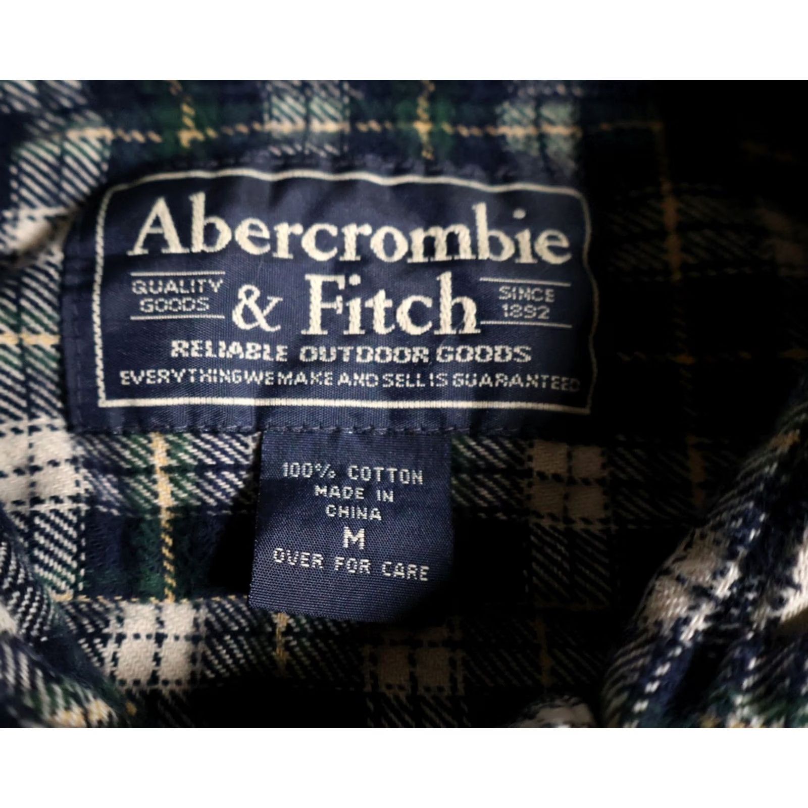 Abercrombie & Fitch Abercrombie & Fitch Button-Up Shirt Men's Medium Green Blue Plaid Flannel Relaxed Fit Size US M / EU 48-50 / 2 - 3 Thumbnail
