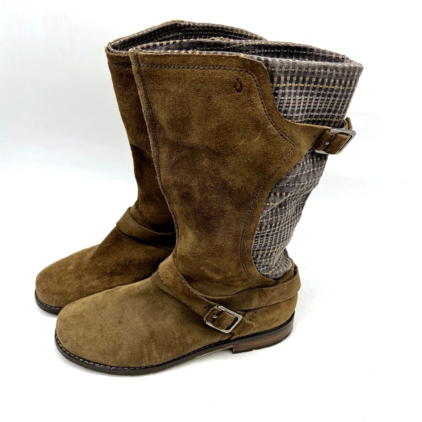 Olukai VINTAGE OluKai Women's Boots Tall Leather Brown Distressed Buckle Harness Size 7 W Outdoor Size US 7 / IT 37 - 5 Thumbnail