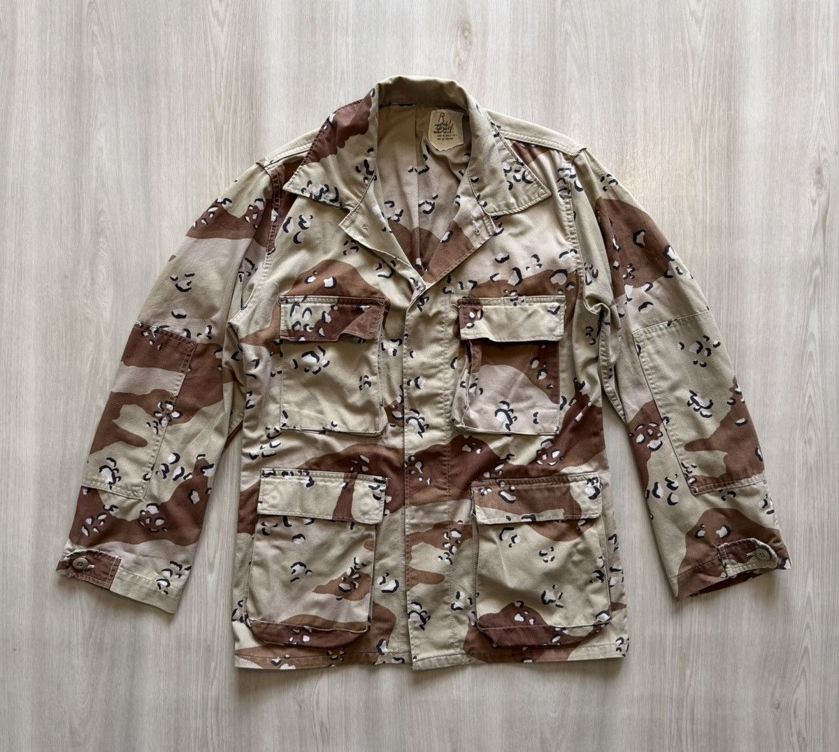 Vintage Vtg Military Field Jacket Chocolate Chip Camo Combat Sz S Size US S / EU 44-46 / 1 - 1 Thumbnail