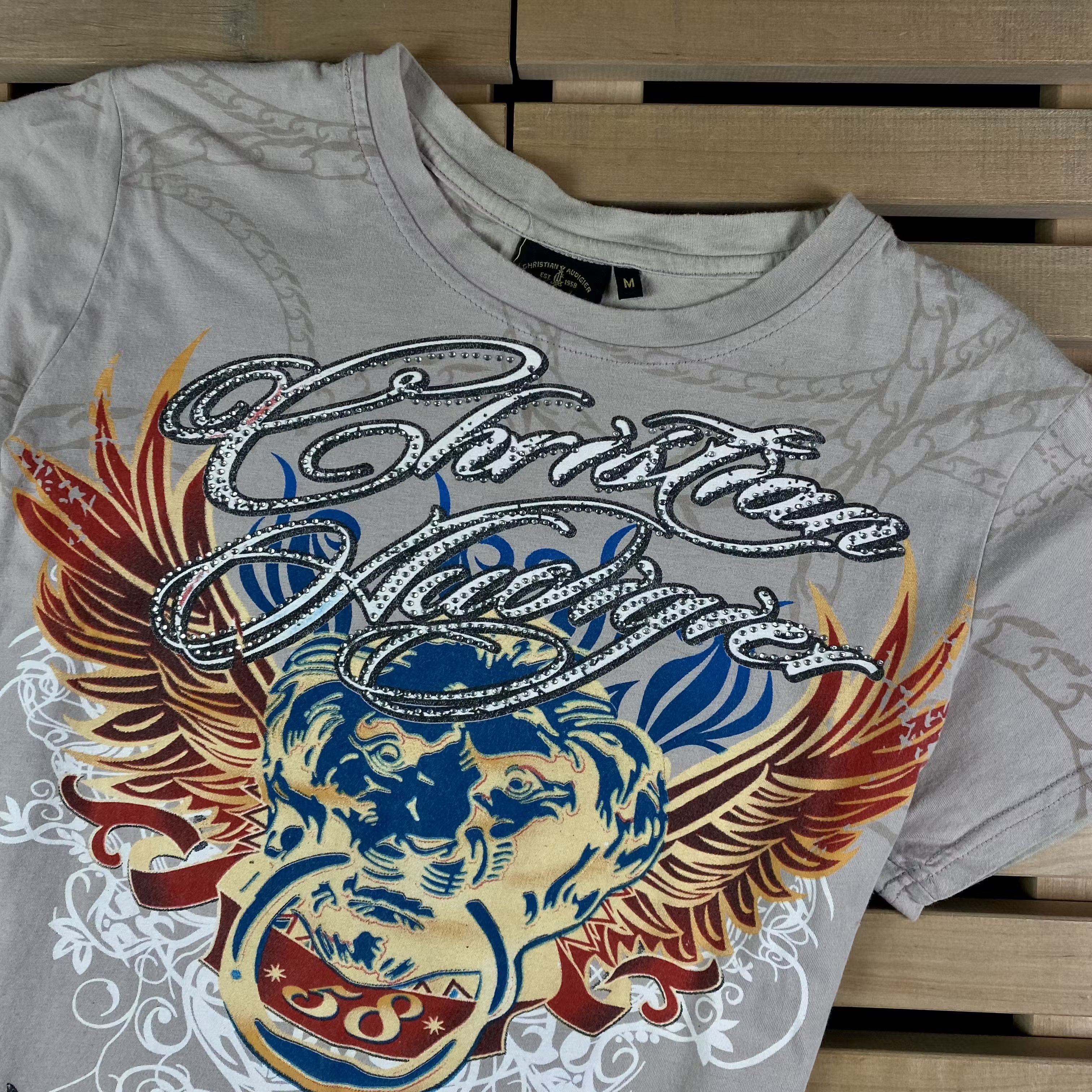 Christian Audigier × Ed Hardy × Vintage Mens Vintage T Shirt Christian Audigier Size M Size US M / EU 48-50 / 2 - 2 Thumbnail