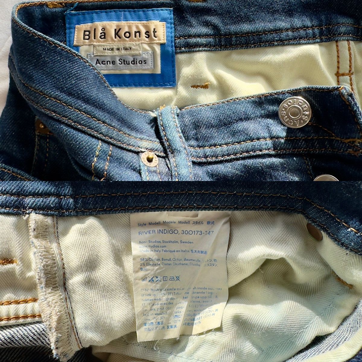 Acne Studios Acne Studios Bla Konst River Denim Size US 29 - 3 Thumbnail