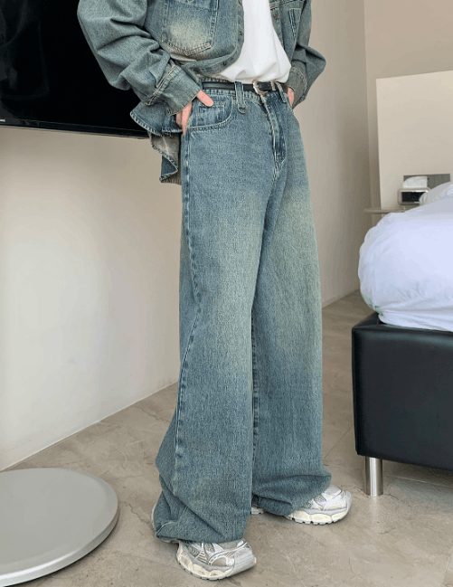 Japanese Brand Men's vintage distressed washed American casual jeans Size US 32 / EU 48 - 3 Thumbnail