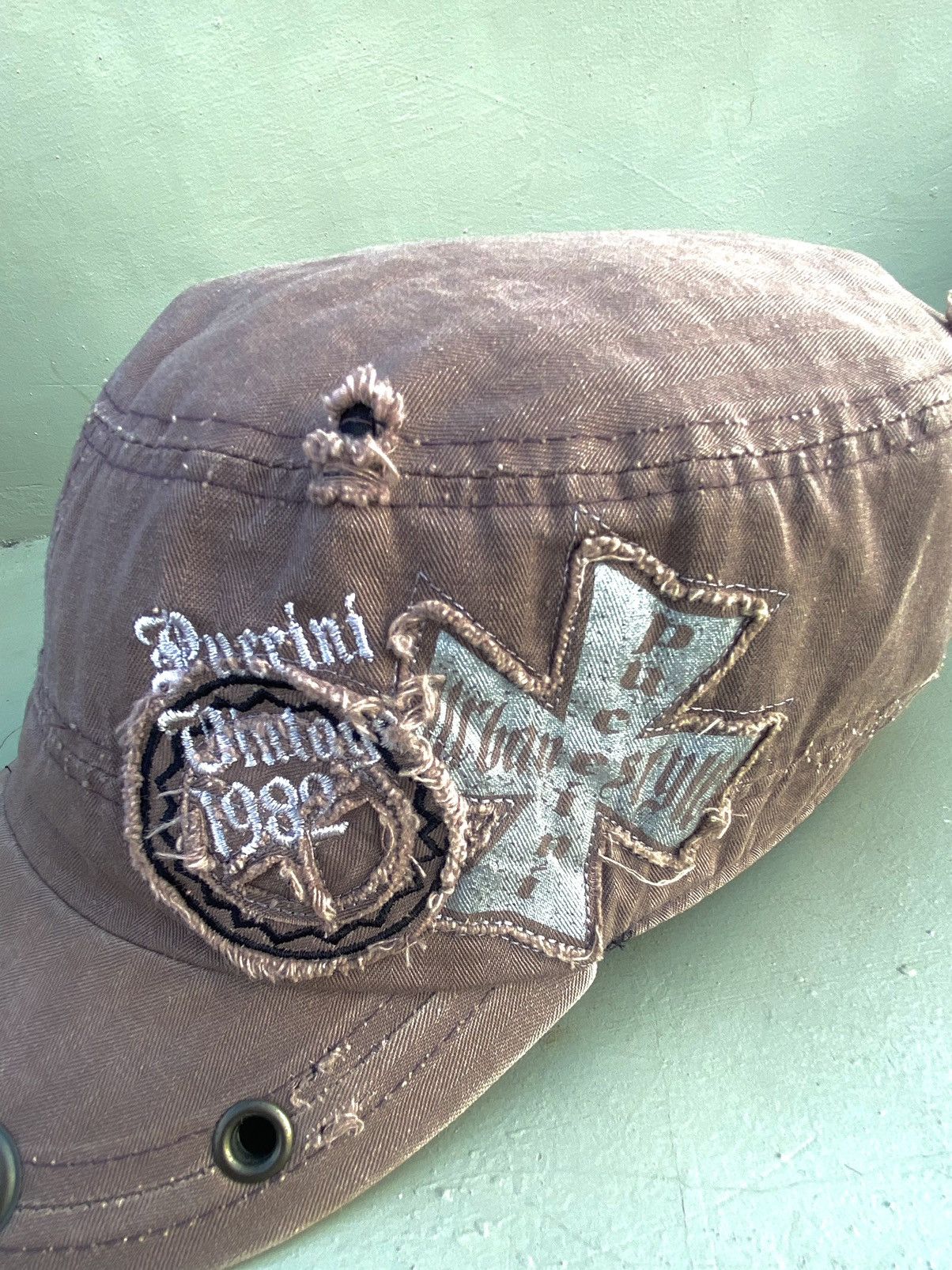 If Six Was Nine 2000s A.KURTZ puccini urban style ditsetressed patrol hat Size ONE SIZE - 4 Thumbnail