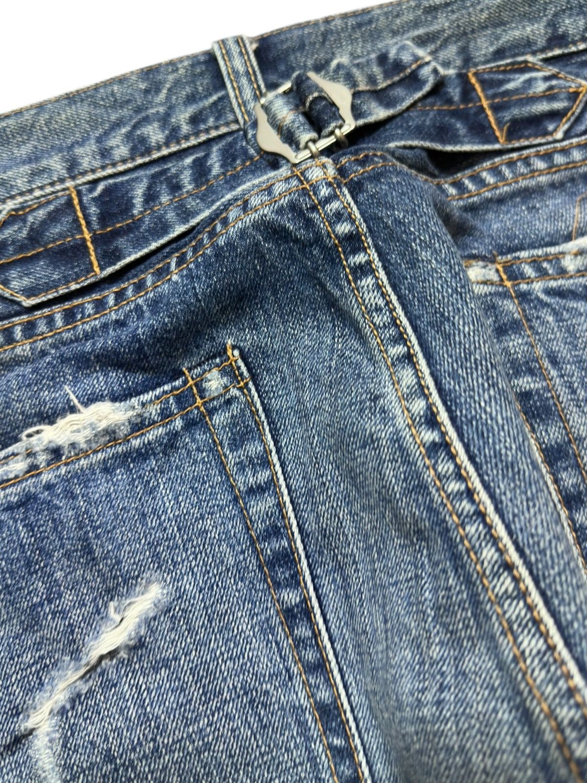 Journal Standard Vintage Journal Standard Buckle Belt Ripped Distressed Denim Size US 31 - 6 Thumbnail