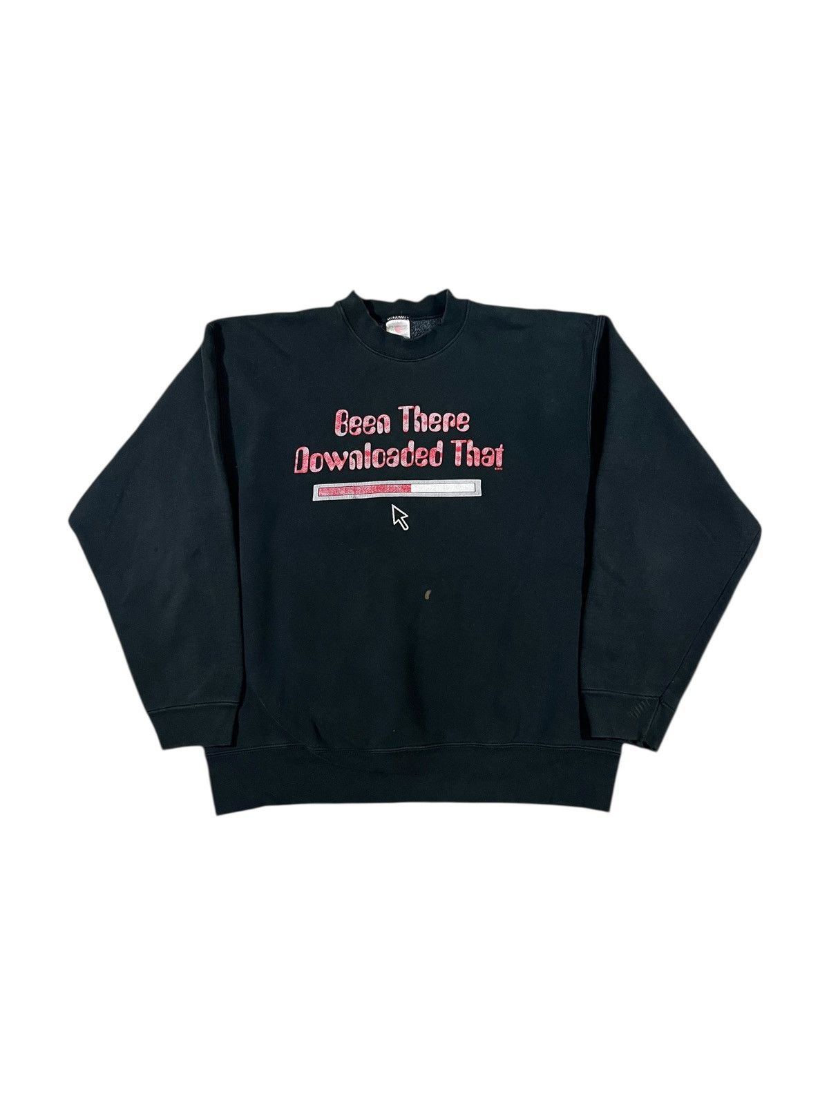 Vintage Vintage 90s Internet Sweatshirt Faded Black Size US XL / EU 56 / 4 - 1 Thumbnail