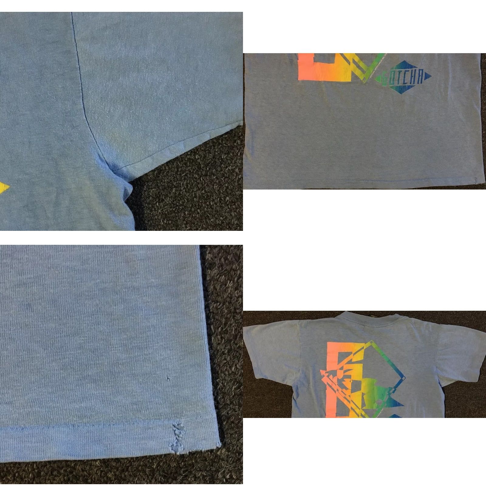 Gotcha VINTAGE Gotcha Shirt XS Surf Grunge 90s Distressed Boardriding Blue T-Shirt Mens USA Size US XS / EU 42 / 0 - 9 Thumbnail