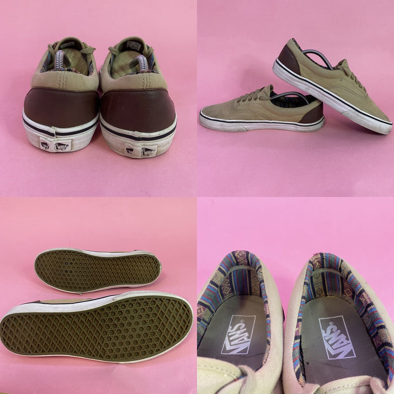 Vans VANS Era 59 C&L Canvas Khaki Tan Aztec Multicolor Stripe Lining US Mens 10.5 Size US 11 / EU 44 - 8 Thumbnail