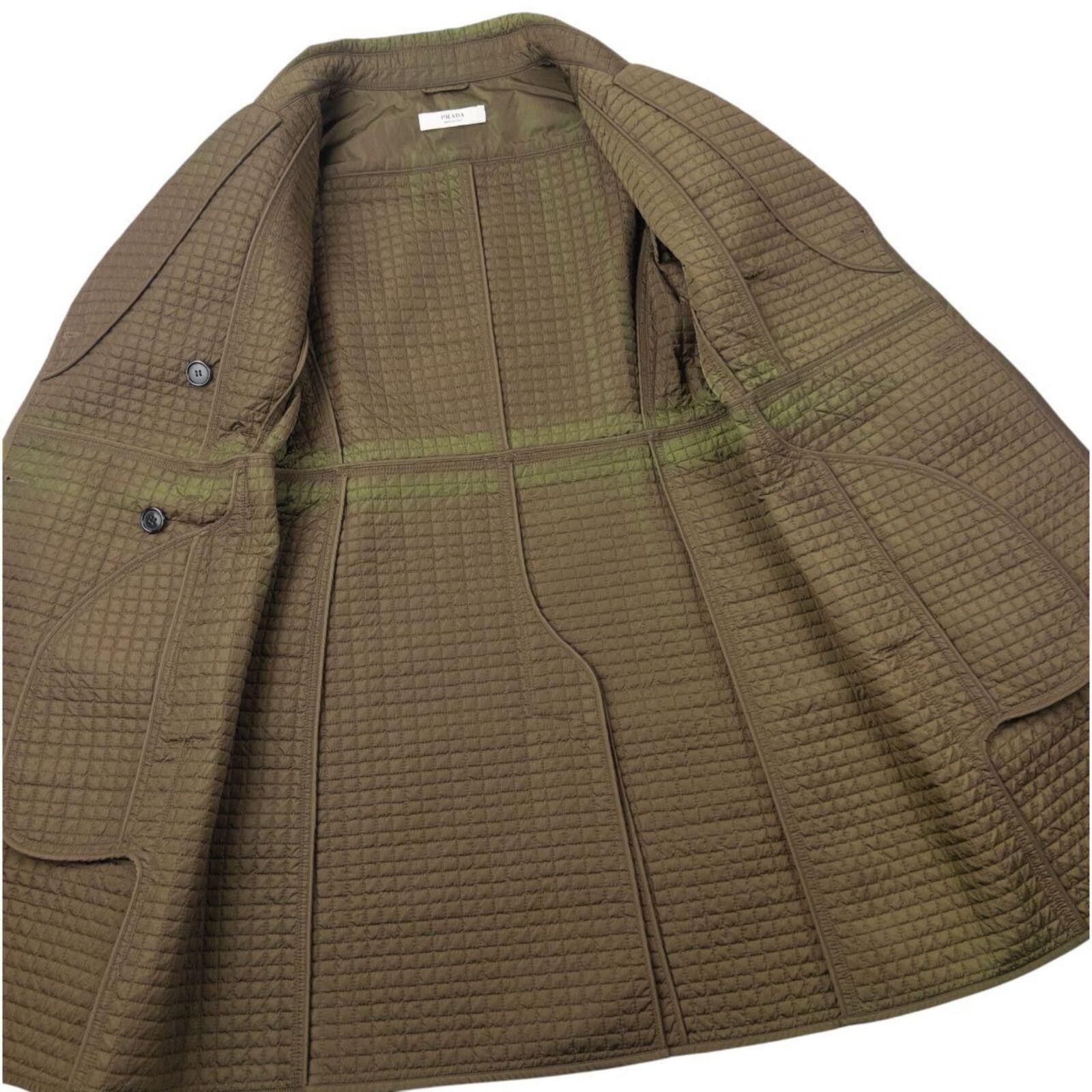 Prada Vintage 2000s Prada Quilted Belt Waist Trench Jacket Size M Size M / US 6-8 / IT 42-44 - 5 Thumbnail
