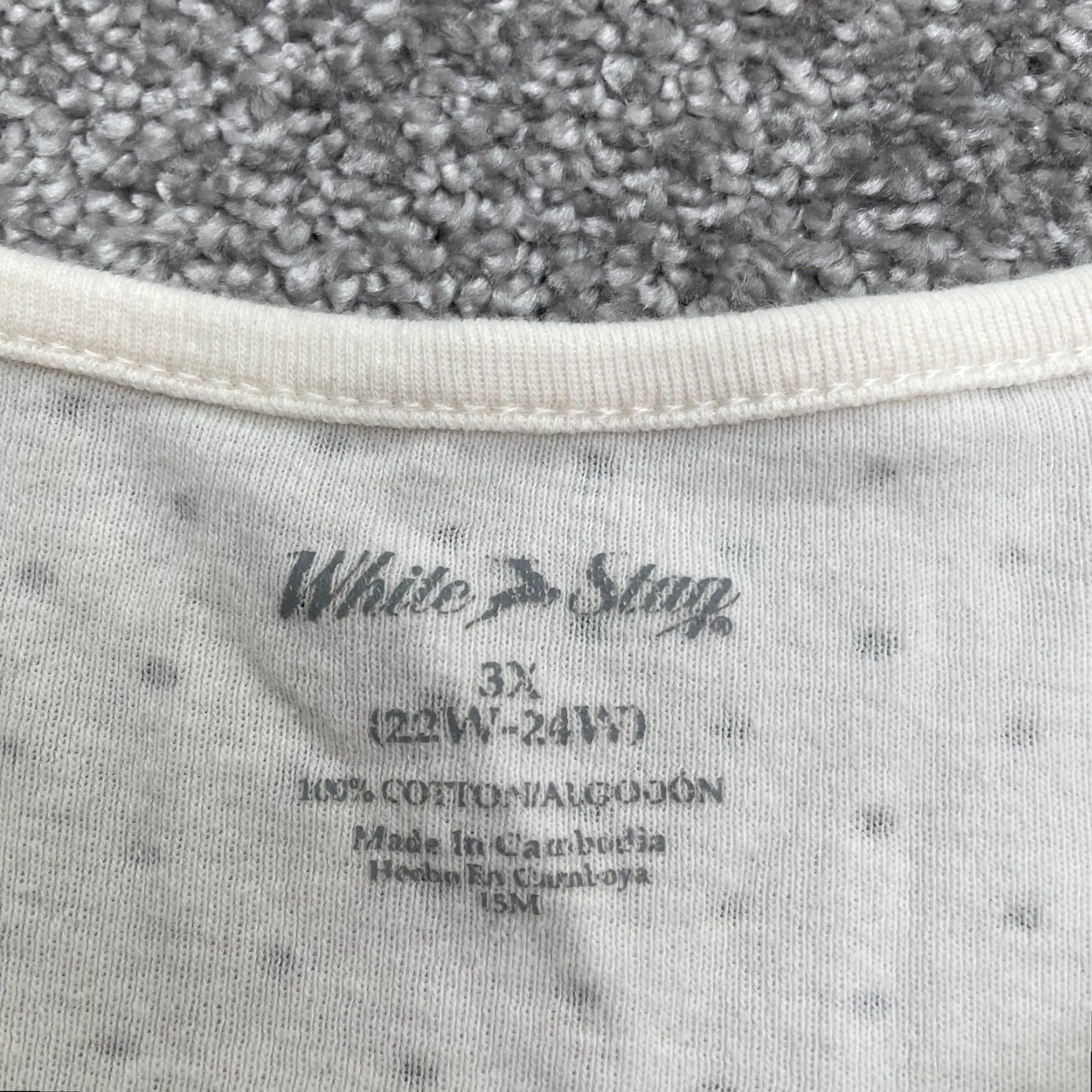 Vintage White Stag Plus Size Polka Dot Shirt Womens 3XL Short Sleeve Crew Neck Casual Top White Size XXL / US 16-18 / IT 52-54 - 4 Thumbnail