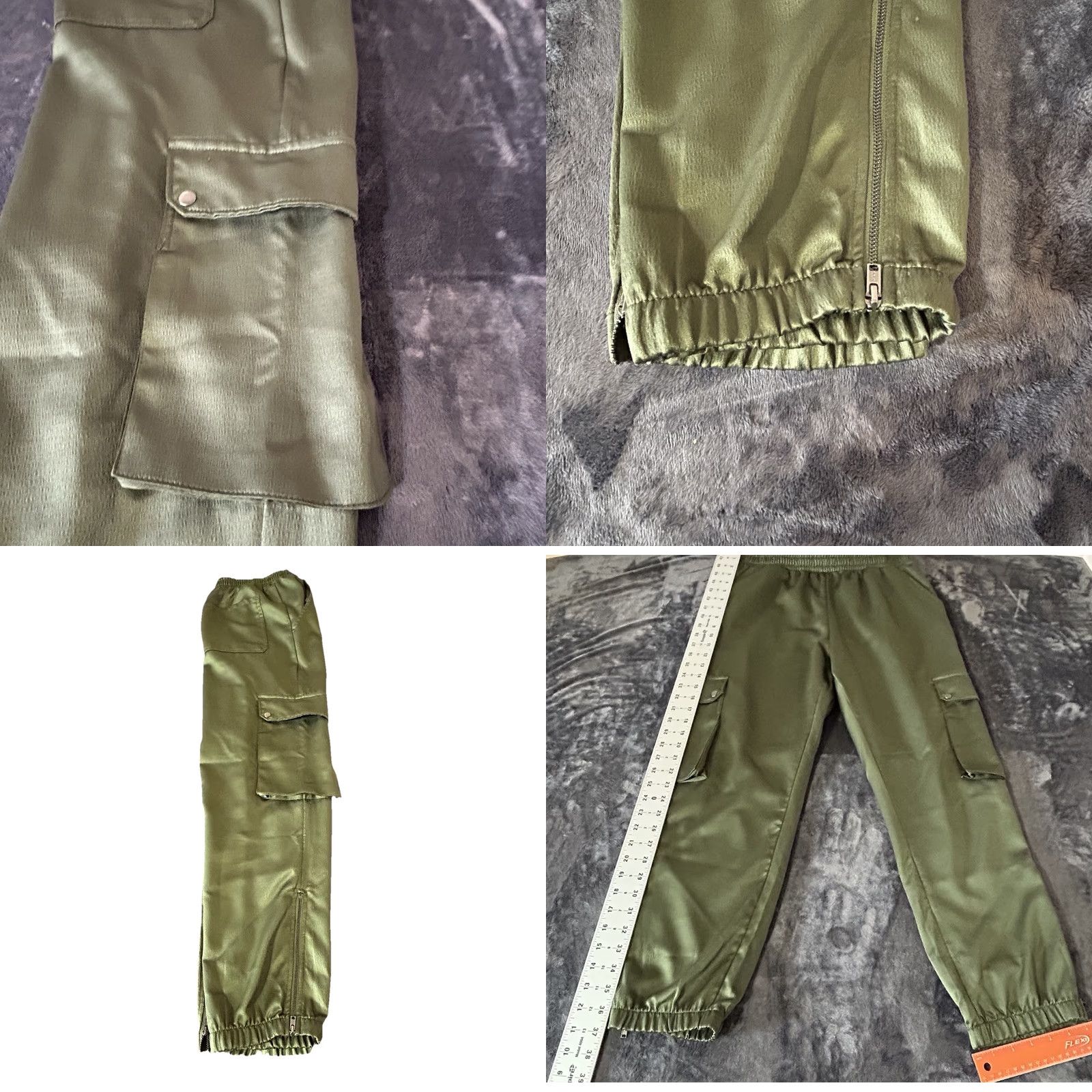 Vintage Time & Tru Cargo Joggers Women Medium 8-10 Army Green Pockets 30x27 Jogger Elastic Waist Rise High-Backed 27 Inseam KnIT Pants Casual Modern Womens Size 32" / US 10 / IT 46 - 8 Thumbnail