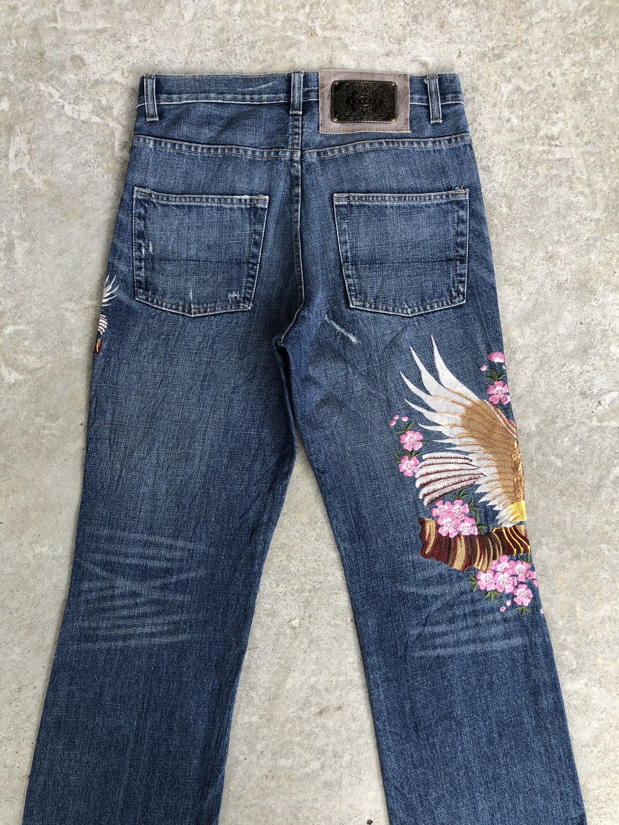 Japanese Brand Japanese Quadro Embroidered Jeans Mini Flare Distressed Size US 32 / EU 48 - 8 Thumbnail