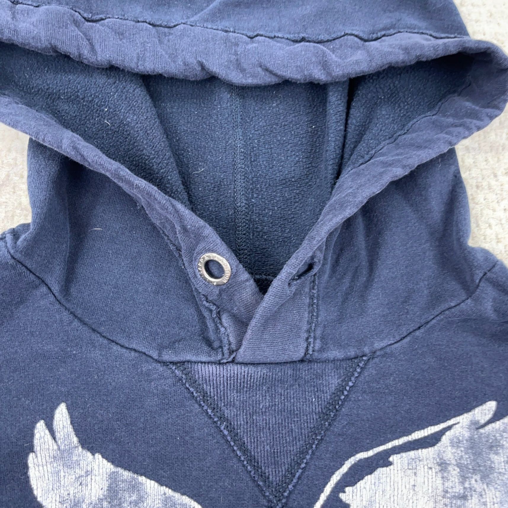 American Eagle Outfitters VINTAGE American Eagle Hoodie Men XS Blue Sweatshirt 2000s Faded AE77 Bird Logo Hooded Pullover Sleeves Long Size US XS / EU 42 / 0 - 4 Thumbnail