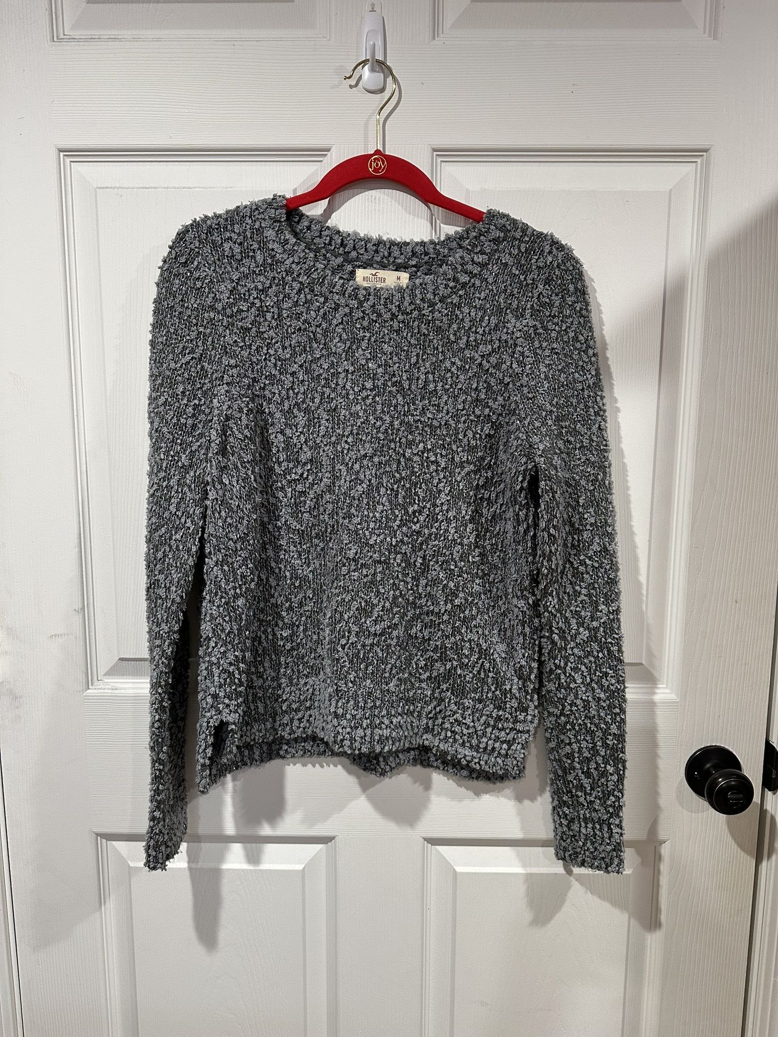 Hollister Hollister Chenille Sweater Gray Silver Metallic Medium 074 Size M / US 6-8 / IT 42-44 - 1 Thumbnail