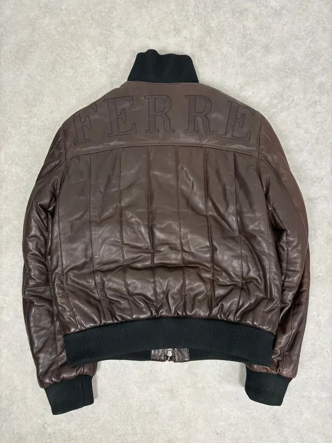 Gianfranco Ferre FW2008 Gianfranco Ferré Brown Quilted Bomber Leather Jacket Size US M / EU 48-50 / 2 - 6 Thumbnail