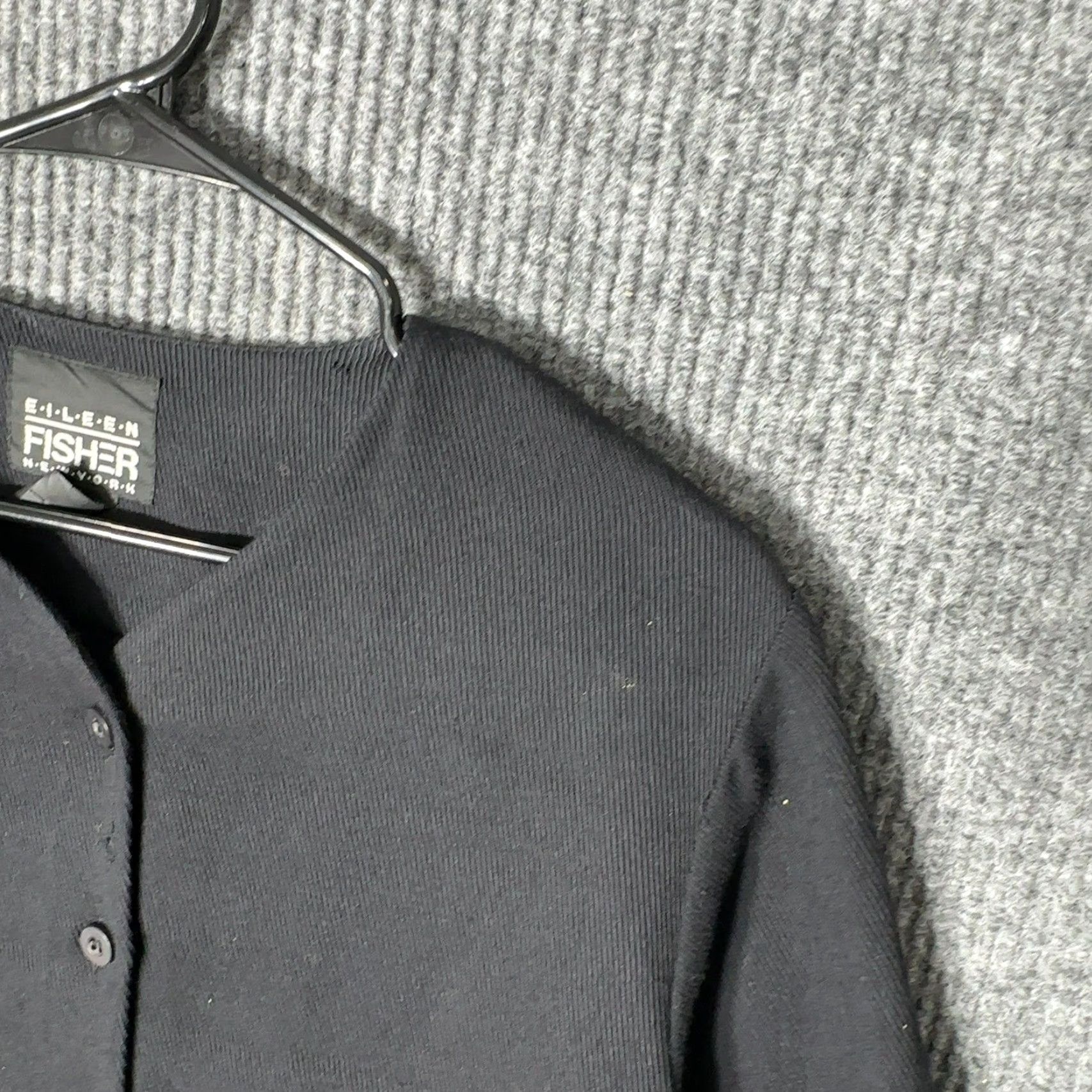 Eileen Fisher Eileen Fisher Cardigan Womens S Black Button Ribbed Wool Blend Minimalist Size S / US 4 / IT 40 - 7 Thumbnail