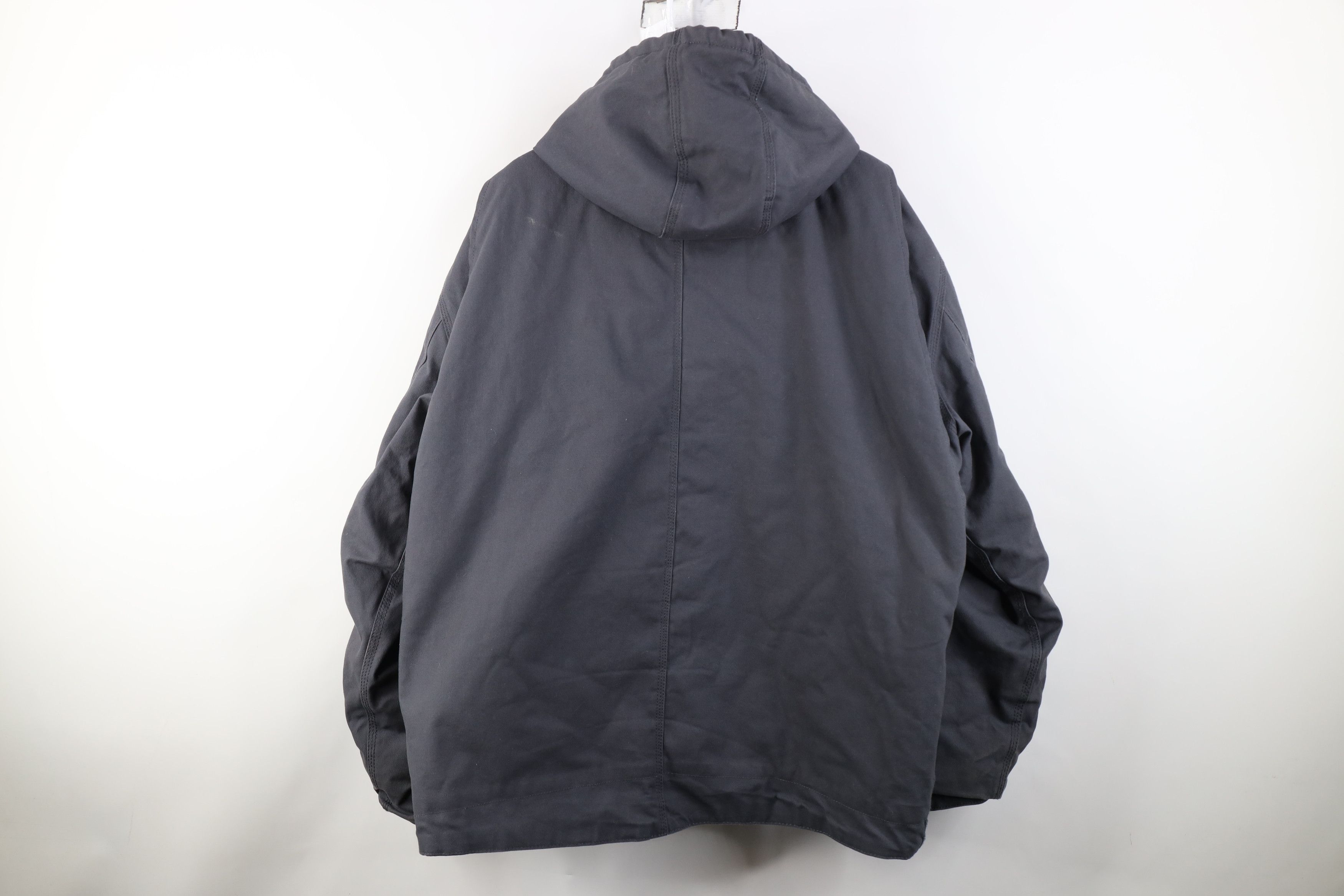 Vintage Vintage Y2K Streetwear Lined Canvas Hooded Jacket Gray Size US XL / EU 56 / 4 - 13 Thumbnail