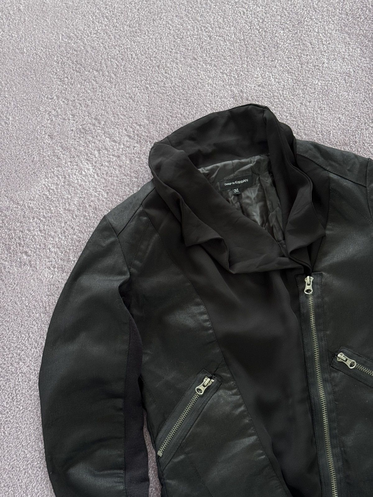 Japanese Brand Vintage Avant Garde Black Gothic Biker Jacket Size XXS / US 00 / IT 34 - 4 Thumbnail