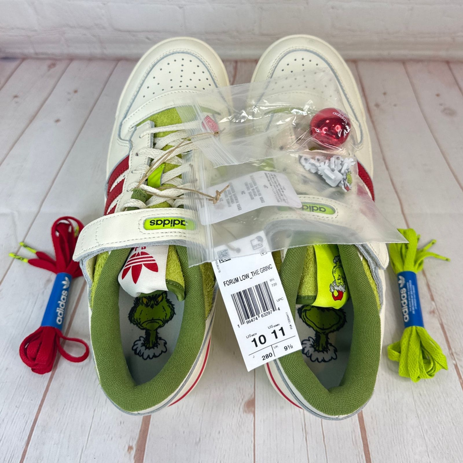 Adidas Adidas Forum Low x The Grinch Cream White Shoes M 10/W 11 Size US 10 / EU 43 - 6 Thumbnail